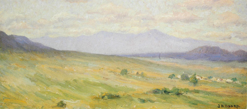 Taos Landscape, oil on canvas, 1893. 5 inches x 10 inches private collection.